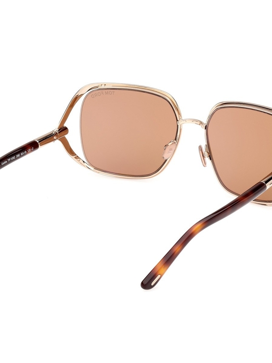 $630 Tom Ford Goldie Sunglasses Rose Gold Tone Frame Brown Lens 60/18/120 FT1092 main image 6